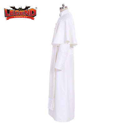 Cosplay Legend Clergy White Robe Cassock Clergyman Vestments Priest Robe Pastor Minister Cassock Custom Made H001