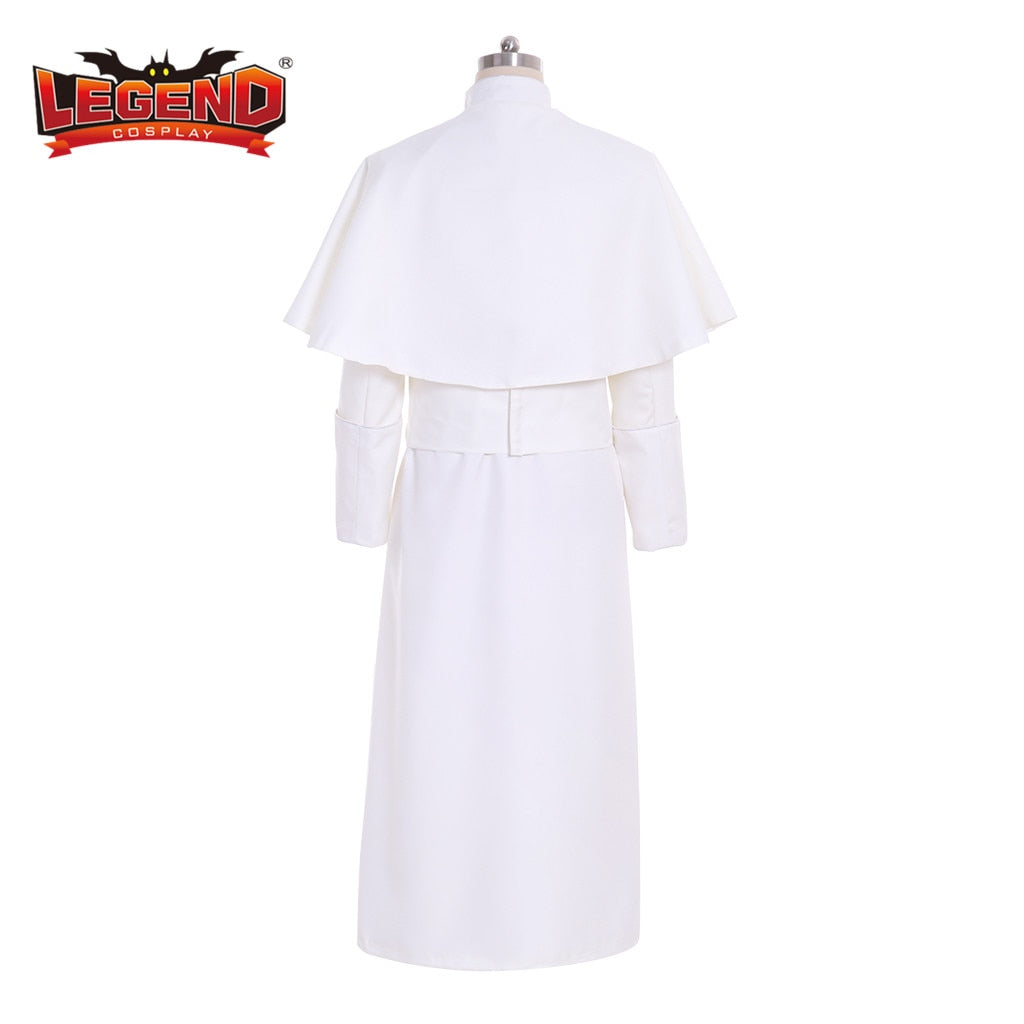 Cosplay Legend Clergy White Robe Cassock Clergyman Vestments Priest Robe Pastor Minister Cassock Custom Made H001
