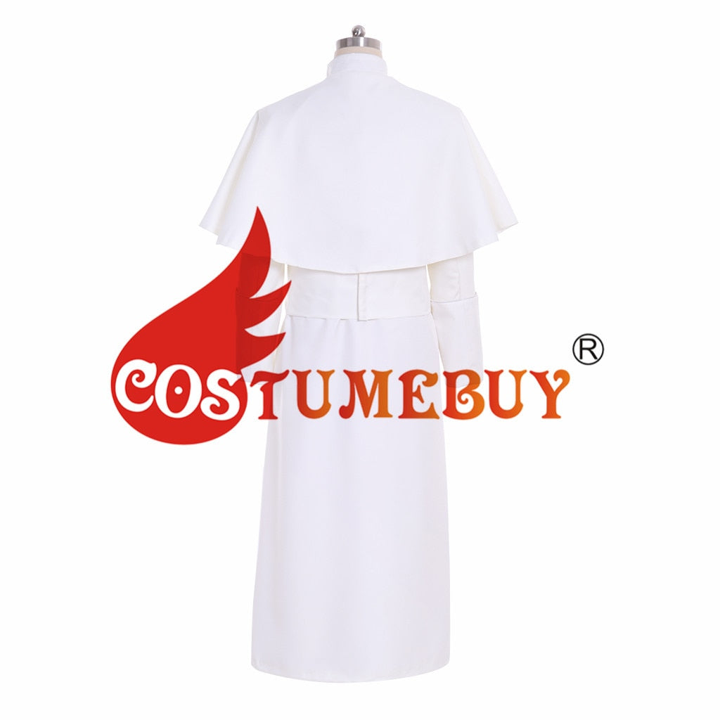 CostumeBuy Priest Cassock Robe Roman Clergyman White Black Robe Gown Ritual Robe Gothic Wizard Vestments Costume L920