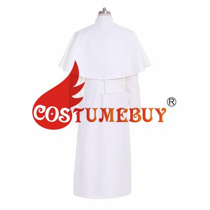 CostumeBuy Priest Cassock Robe Roman Clergyman White Black Robe Gown Ritual Robe Gothic Wizard Vestments Costume L920