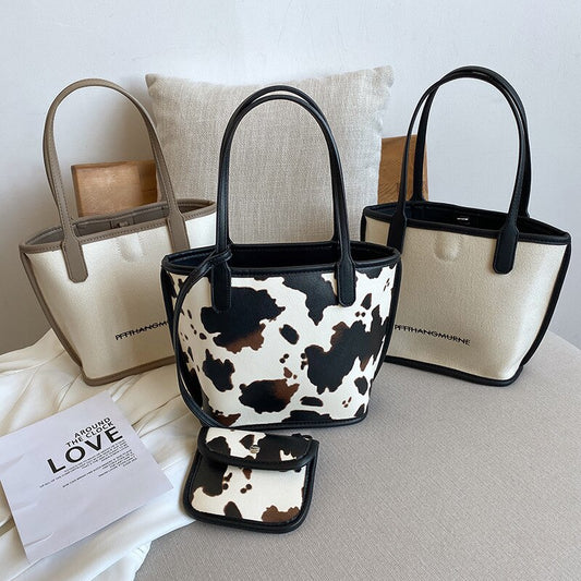 Cow Pattern Vegetable Basket Portable Shopping Bag Luxury Handbags Women Bags Designer  Bags for Women 2020 Crossbody Bag