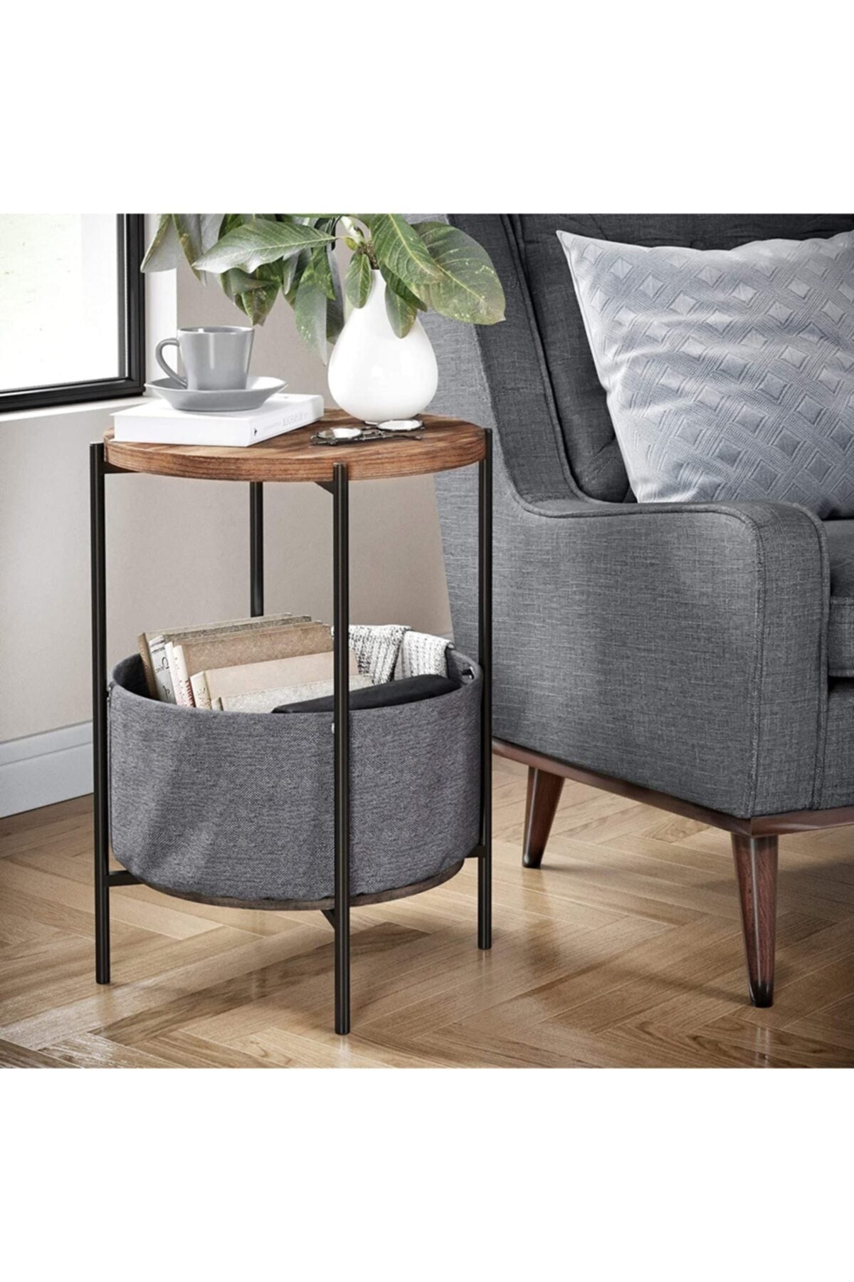 Creative Round Nordic Wood Coffee Table Bed Sofa Side Table Tea Fruit Snack Service Plate Tray Small Desk Living Room furniture