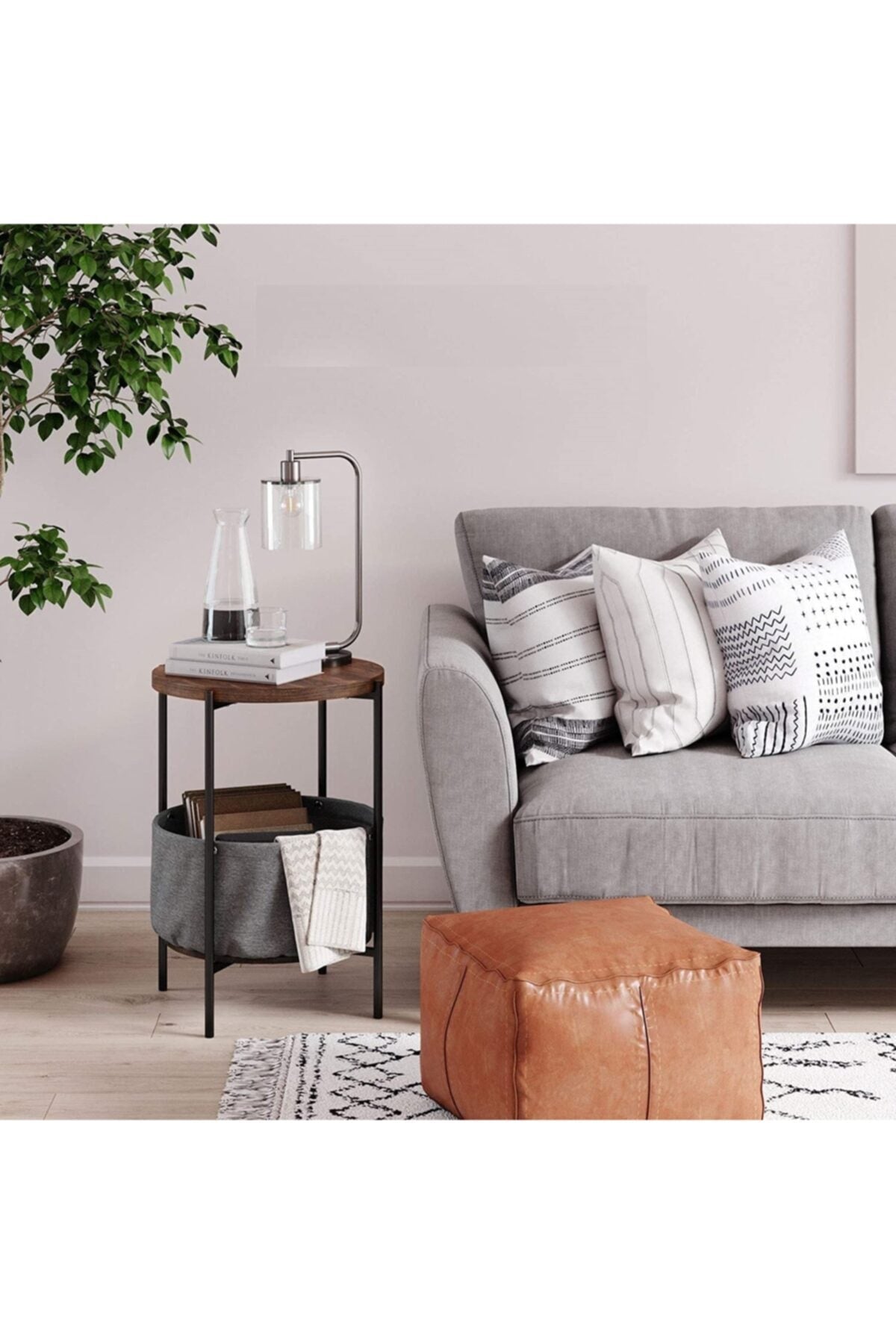 Creative Round Nordic Wood Coffee Table Bed Sofa Side Table Tea Fruit Snack Service Plate Tray Small Desk Living Room furniture