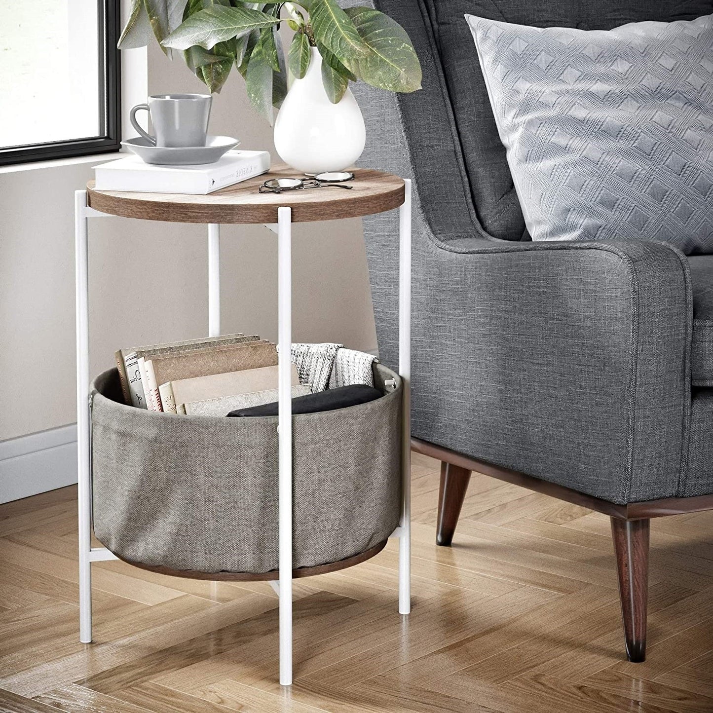 Creative Round Nordic Wood Coffee Table Bed Sofa Side Table Tea Fruit Snack Service Plate Tray Small Desk Living Room furniture