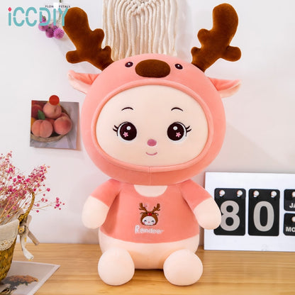 Creative animation surrounding transformation deer doll plush toy deer doll pillow girl birthday gift