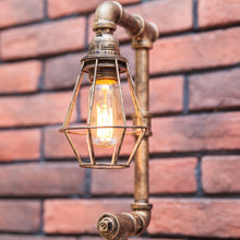 Load image into Gallery viewer, Creative decorative table lamp American industrial style retro personality cafe bar pipe iron adjustable desk lamp LED lighting
