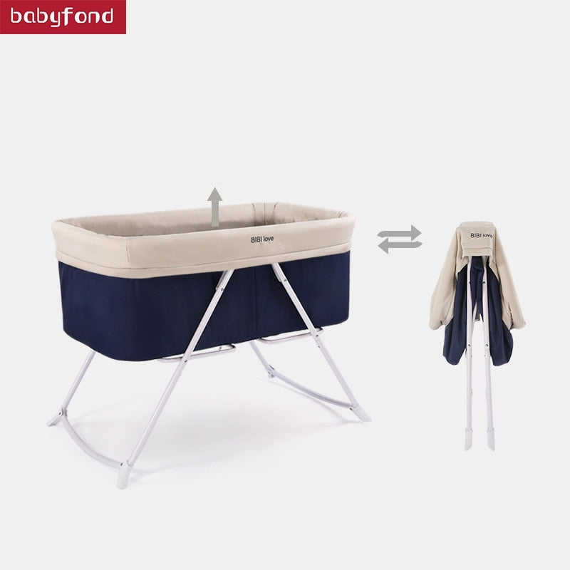 Crib free installation multi-function collapsible portable travel sleeping cradle bed