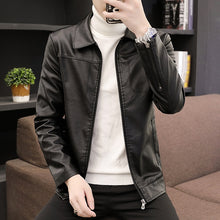 Cargar imagen en el visor de la galería, Crocodile Brand 2021 Men&#39;s Self-cultivation Korean Style Leather Jacket Youth
