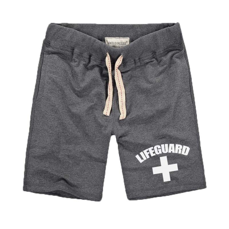 Cross Lifeguard Clothes New Men"s Shorts Summer Beach Shorts Men Elastic Waist Pure Cotton Casual Male Casual Shorts With Pockets