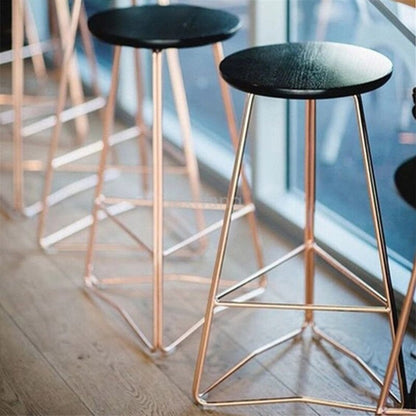 Custom Nordic Solid Wood Triangle Bar Stools Creative Bar Chairs Lounge Chairs Bar Stools Bar Table Chairs High Chairs Stools