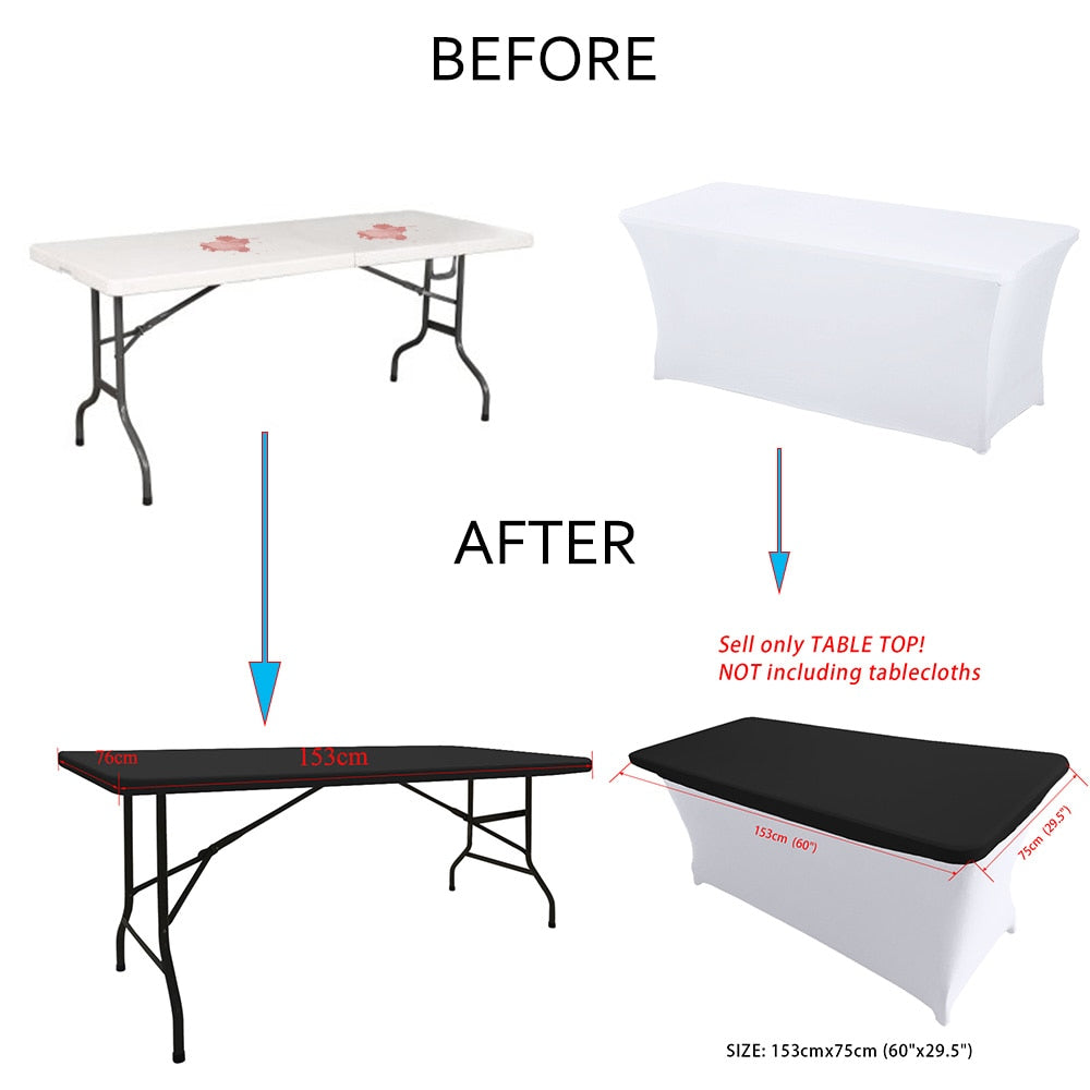 Custom Rectangular Tablecloths Top Spandex Stretch Table Top