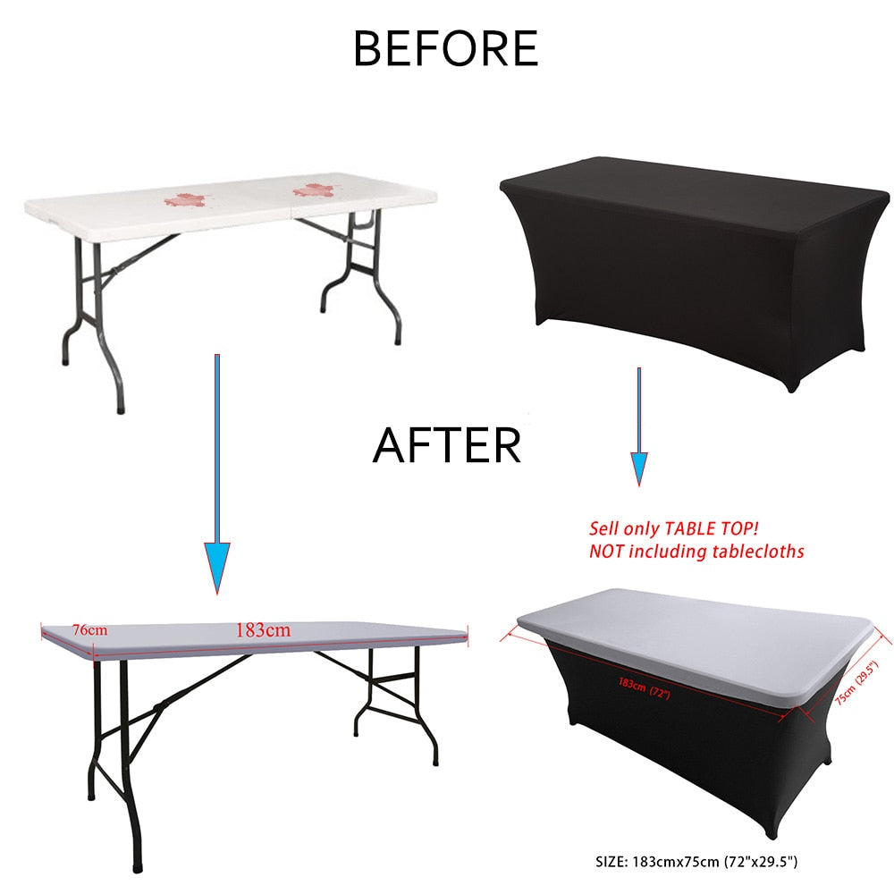 Custom Rectangular Tablecloths Top Spandex Stretch Table Top