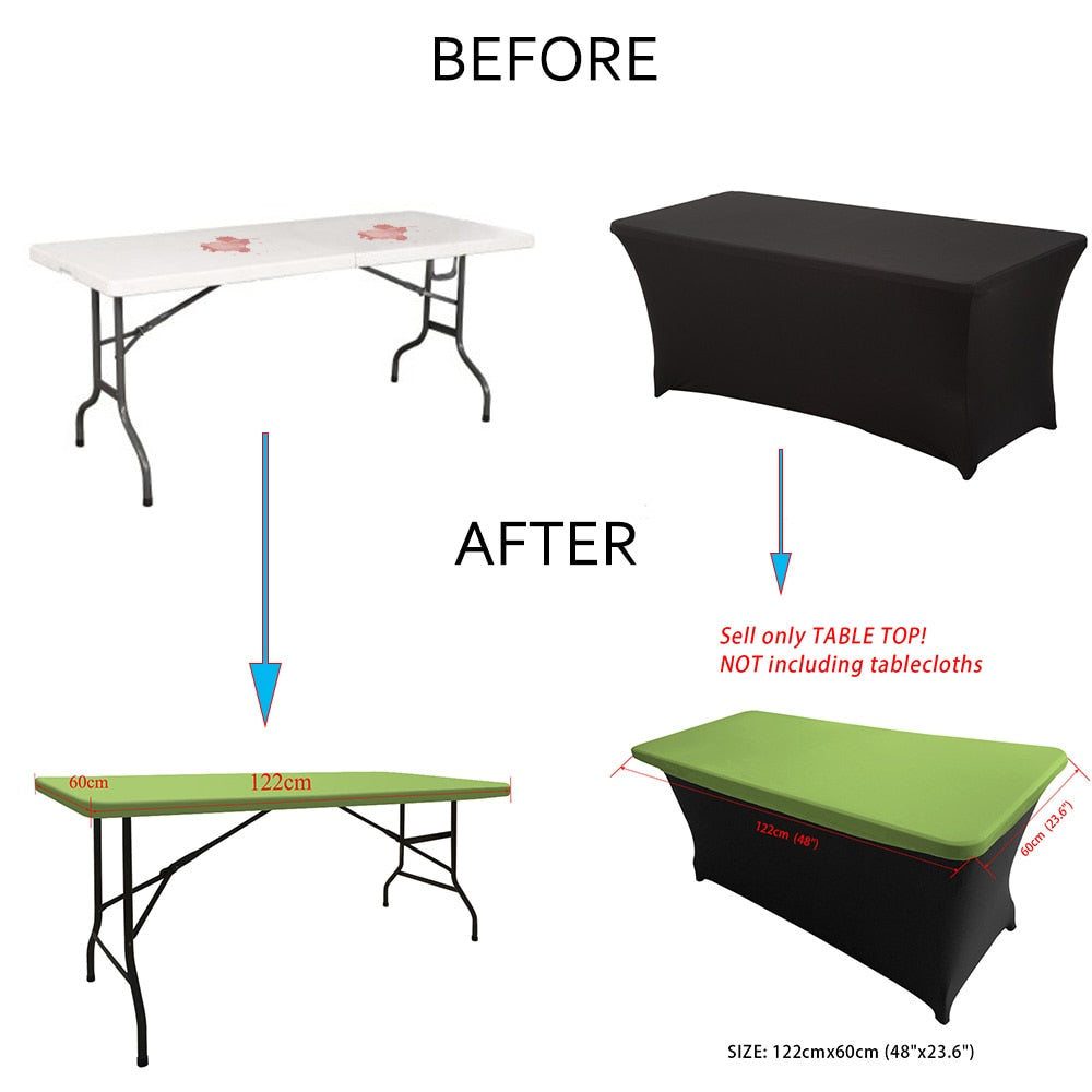 Custom Rectangular Tablecloths Top Spandex Stretch Table Top