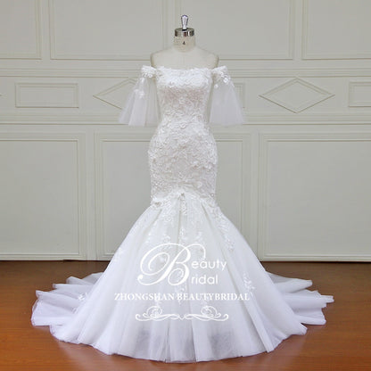 Mermaid Wedding Dresses Appliques Lace Up Back Bridal Gowns Vestido De Novias Wedding Dress XF17029