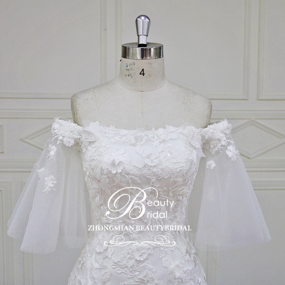 Mermaid Wedding Dresses Appliques Lace Up Back Bridal Gowns Vestido De Novias Wedding Dress XF17029