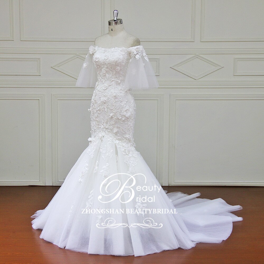 Mermaid Wedding Dresses Appliques Lace Up Back Bridal Gowns Vestido De Novias Wedding Dress XF17029