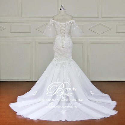 Mermaid Wedding Dresses Appliques Lace Up Back Bridal Gowns Vestido De Novias Wedding Dress XF17029