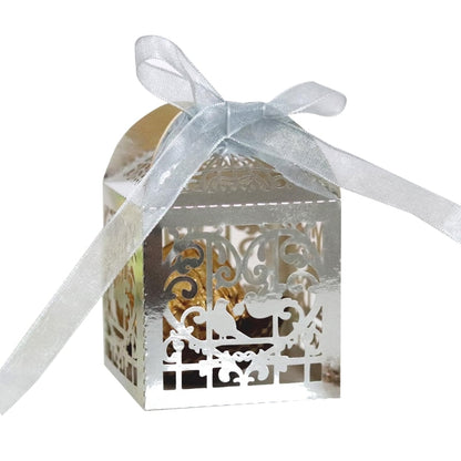 Cut box 100 pieces Valentine's day love bird ribbon gift box wedding Banque A9LB
