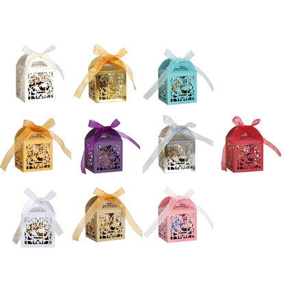 Cut box 100 pieces Valentine's day love bird ribbon gift box wedding Banque A9LB