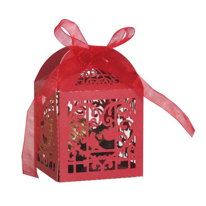 Cut box 100 pieces Valentine's day love bird ribbon gift box wedding Banque A9LB