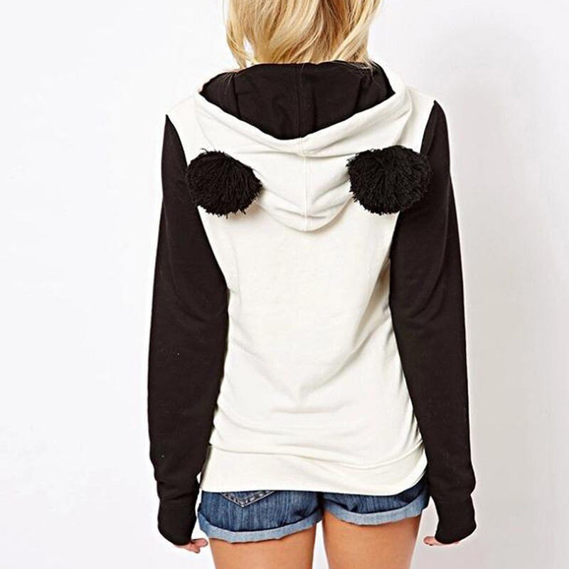 Cute Panda Hoodie Sweater Women Pullover Female Lovely Panda Print Sweater Ladies Autumn Hoodies Pull Femme