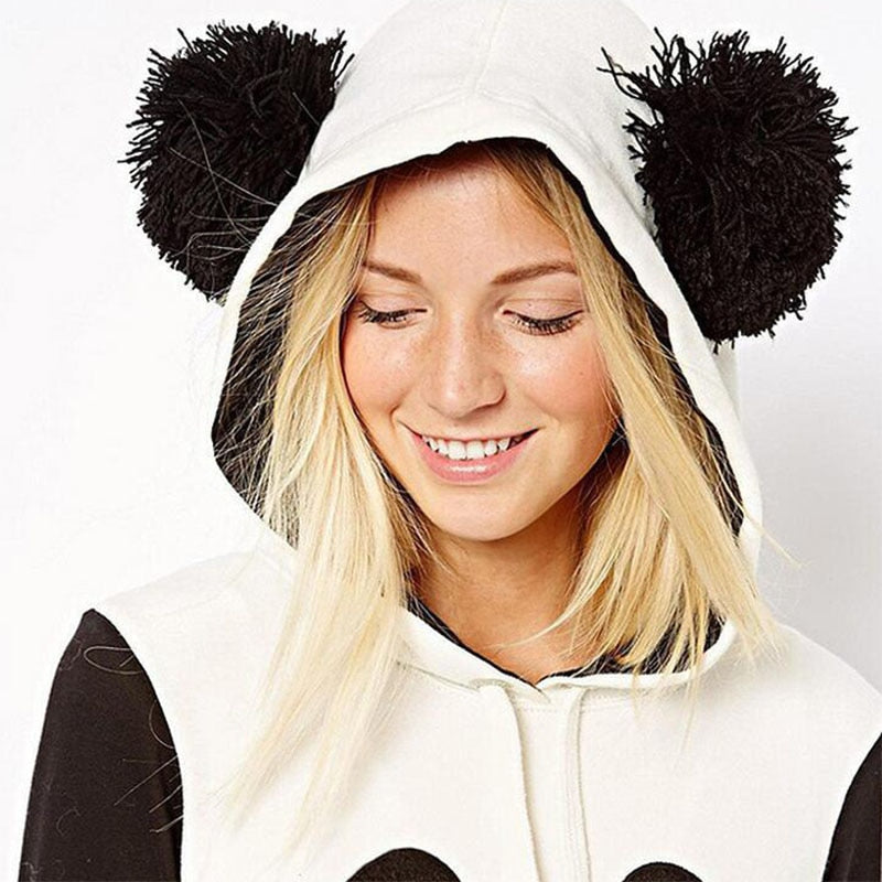 Cute Panda Hoodie Sweater Women Pullover Female Lovely Panda Print Sweater Ladies Autumn Hoodies Pull Femme