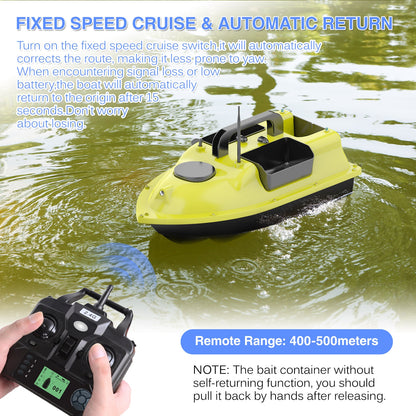 D18B GPS Fishing Bait Boat with 3 Bait Containers Automatic Bait Boat with 400-500M Remote Range Fishing Tool