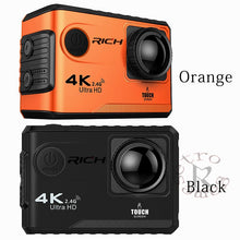 將圖片載入圖庫檢視器 RICH 10 pcs/lot F100B Action Camera 4K Ultra HD 2.4G Wifi Mini Camera 2.0 Touch screen 1080P Cam Video Outdoor Helmet Camara
