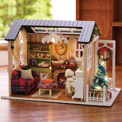 DIY Building House furniture miniatura American Retro Stlyes wooden handmade grownups toys for children gift