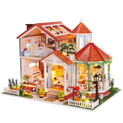 DIY Dollhouse Kids Mini Doll House Kit 3D Wooden Miniature Dollhouse Manual Assembling Toys for Children Birthday Gifts