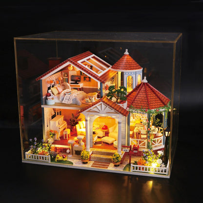 DIY Dollhouse Kids Mini Doll House Kit 3D Wooden Miniature Dollhouse Manual Assembling Toys for Children Birthday Gifts