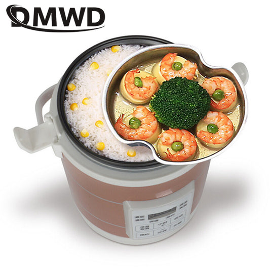 DMWD 12V 24V Mini Rice Cooker 1.6L car trucks electric soup porridge cooking machine food steamer warmer fast heating lunch box