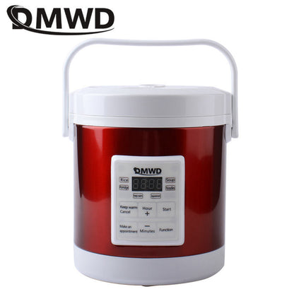 DMWD 12V 24V Mini Rice Cooker 1.6L car trucks electric soup porridge cooking machine food steamer warmer fast heating lunch box