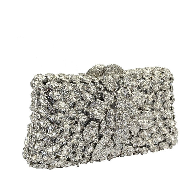 DeLuxe Muse Luxury Crystal Clutch for Women Rhinestone Evening Bag Purse Lady Wedding handbags