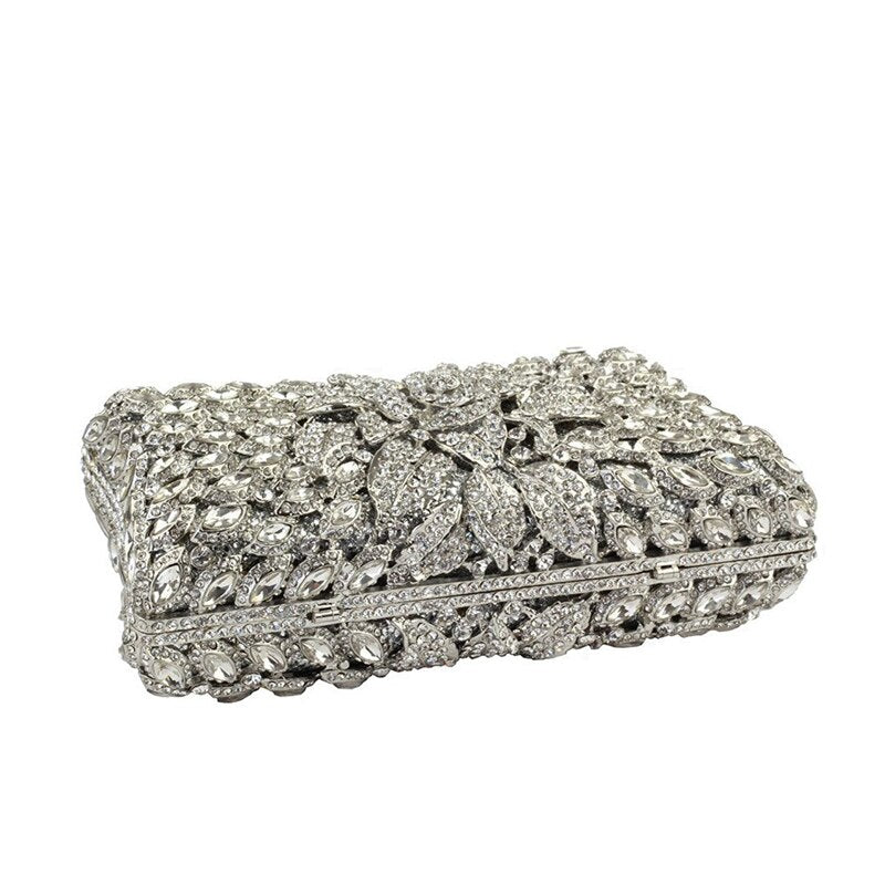 DeLuxe Muse Luxury Crystal Clutch for Women Rhinestone Evening Bag Purse Lady Wedding handbags