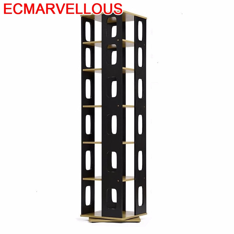 Decoration Industrielle Kid Mueble De Madera Rotate Rotatable Modern Bookcase Libreria Scaffale Home Furniture Bookshelf Case