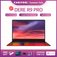 將圖片載入圖庫檢視器 Dere R9 PRO 15.6 inch Laptop 12GB RAM 256GB ROM SSD Notebook Windows 10 pro Laptop Intel Celeron N5100 Computer PC Portable
