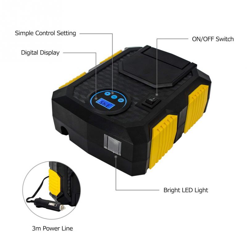 Digital Tire Inflator DC 12 Volt Car Portable Air Compressor Pump 150 PSI Car Air Compressor for Car Bicycles Motorcycles