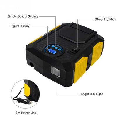 Digital Tire Inflator DC 12 Volt Car Portable Air Compressor Pump 150 PSI Car Air Compressor for Car Bicycles Motorcycles