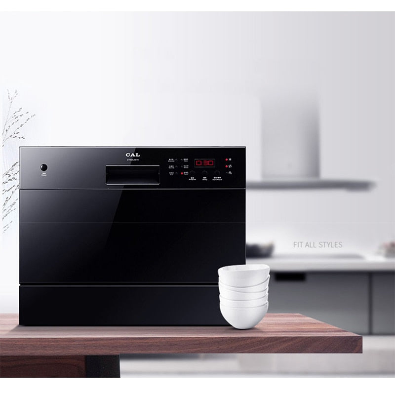 Dishwasher 061H automatic household disinfection and drying 6 sets of embedded desktop dual-purpose dishwasher