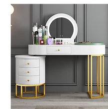 Load image into Gallery viewer, Dresser Bedroom Storage Cabinet Integrated Luxury Makeup Table white paint online celebrity ins Wind Retractable Dressing Table Set
