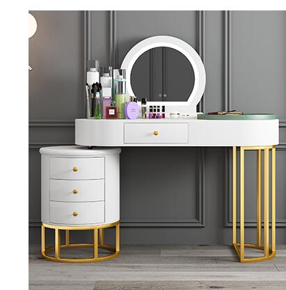 Dresser Bedroom Storage Cabinet Integrated Luxury Makeup Table white paint online celebrity ins Wind Retractable Dressing Table Set