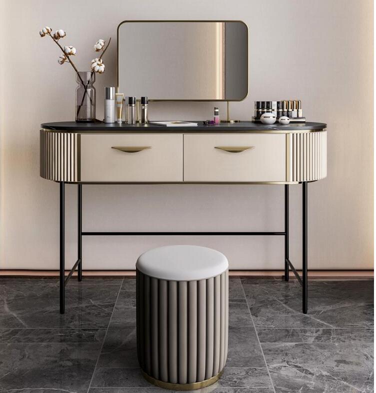 Dressing Table Italian minimalist rock plate high-grade cosmetic table and chair with mirror. Dining Table Set
