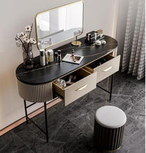 Load image into Gallery viewer, Dressing Table Italian minimalist rock plate high-grade cosmetic table and chair with mirror. Dining Table Set
