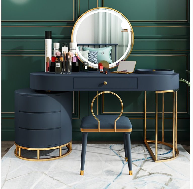 Dressing Table with Light. Modern Simple Small. Family Multifunctional Bedroom Dressing Table, Light Included. Luxury Dressing Table Storage. Dressing Table Set