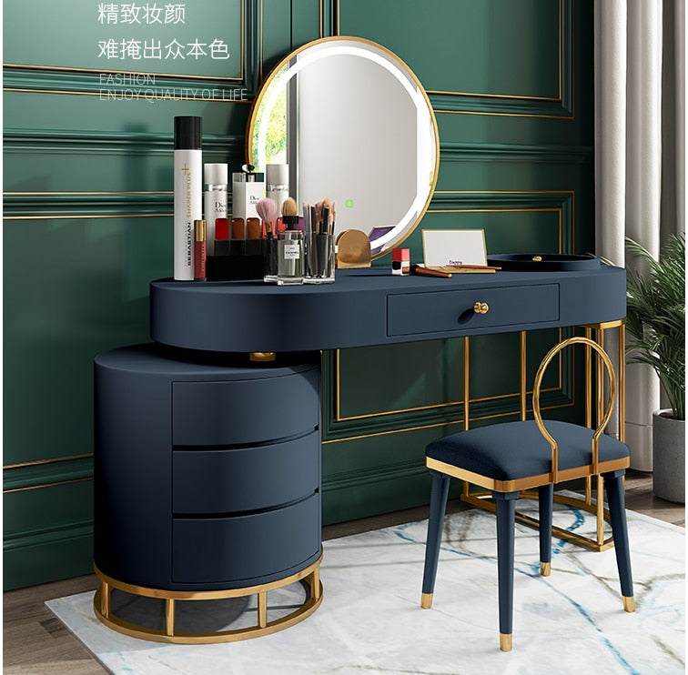 Dressing Table with Light. Modern Simple Small. Family Multifunctional Bedroom Dressing Table, Light Included. Luxury Dressing Table Storage. Dressing Table Set