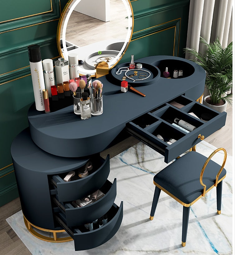 Dressing Table with Light. Modern Simple Small. Family Multifunctional Bedroom Dressing Table, Light Included. Luxury Dressing Table Storage. Dressing Table Set