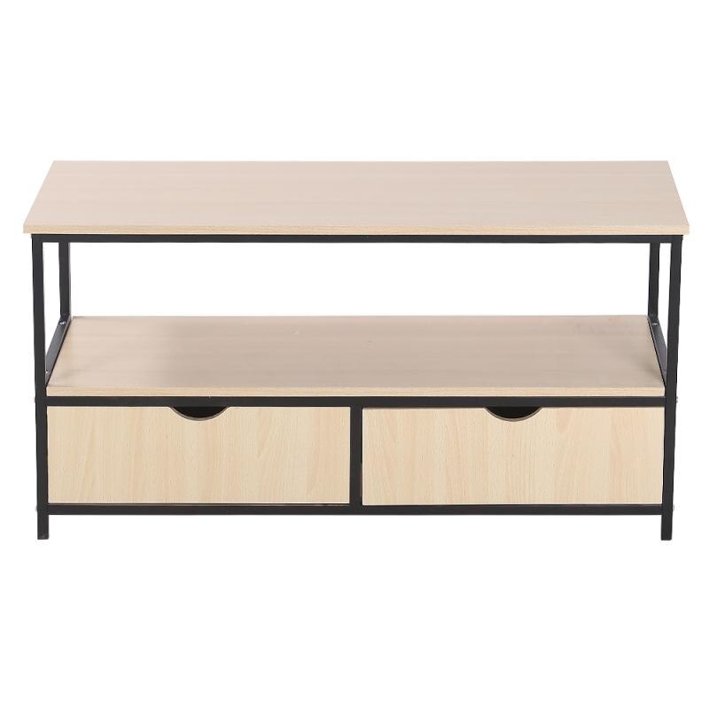 Large Capacity Storage Cabinet Log Color Steel Frame Two Drawer TV Cabinet Waterproof Home Furniture TV Stands HWC
