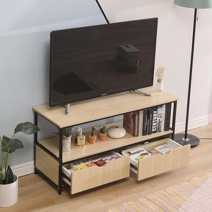 Large Capacity Storage Cabinet Log Color Steel Frame Two Drawer TV Cabinet Waterproof Home Furniture TV Stands HWC