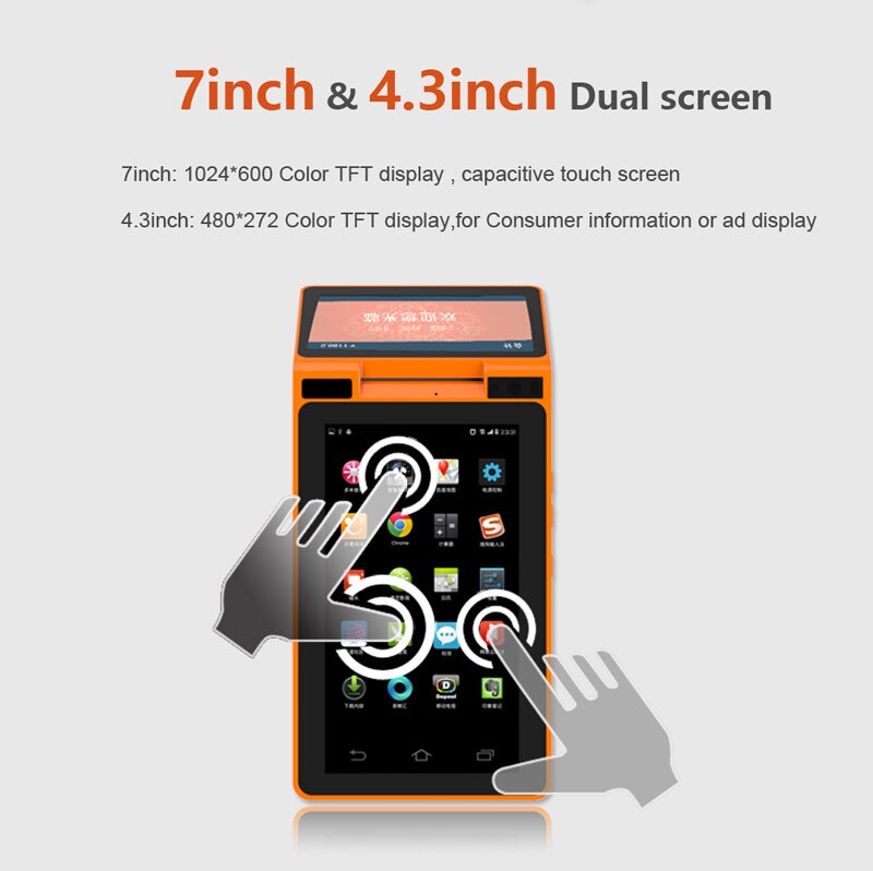 Dual Screen Android All in One Touch Screen POS System price/pos machine/pos terminal with printer